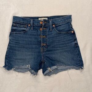 Madewell High-Rise Blue Denim Shorts